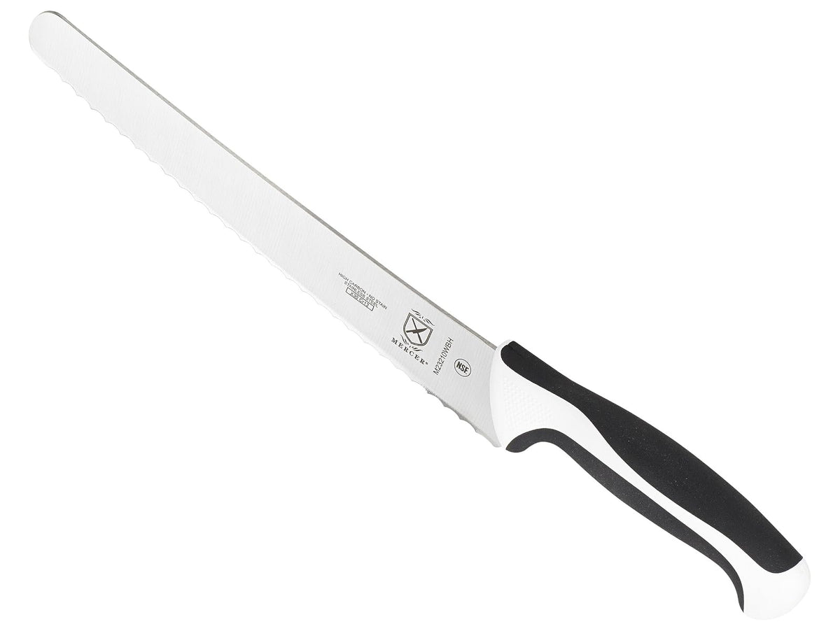 Mercer Culinary Millennia Products, Blanco, 10-Inch Wide Wavy Edge Bread Knife, 1