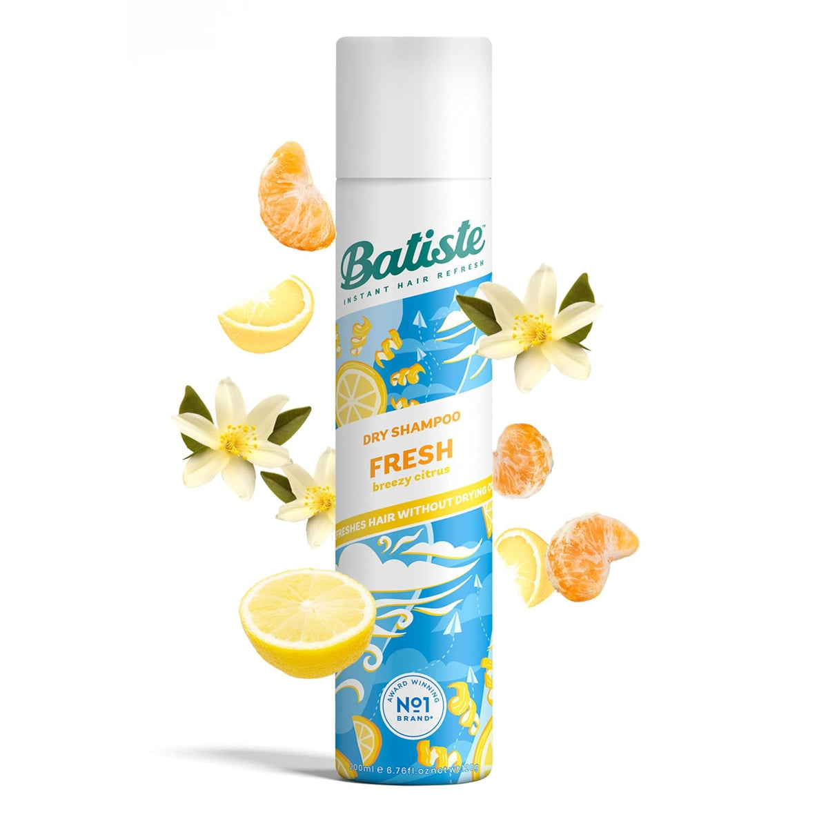 Batiste Tropical Shampoo en Seco Fragancia Cítrica, Sin Sulfatos ni Parabenos, 200 ml - Fragancia fresca - 200 ml (Paquete de 1)