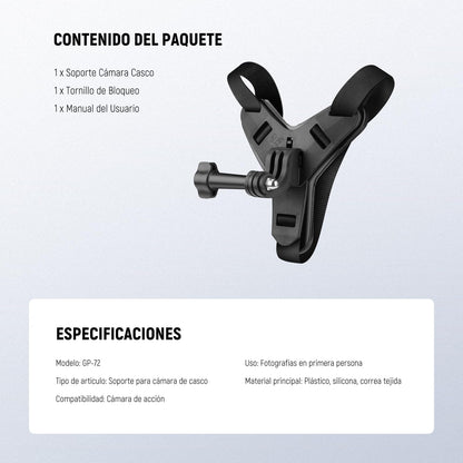 NEEWER Correa Montaje Cámara Barbilla Casco Moto Helmet Chin Camera Mount Strap, POV Vlog Accesorios Kit para Grabación Video Compatible con GoPro Insta360 dji AKASO Action Camera, GP-72