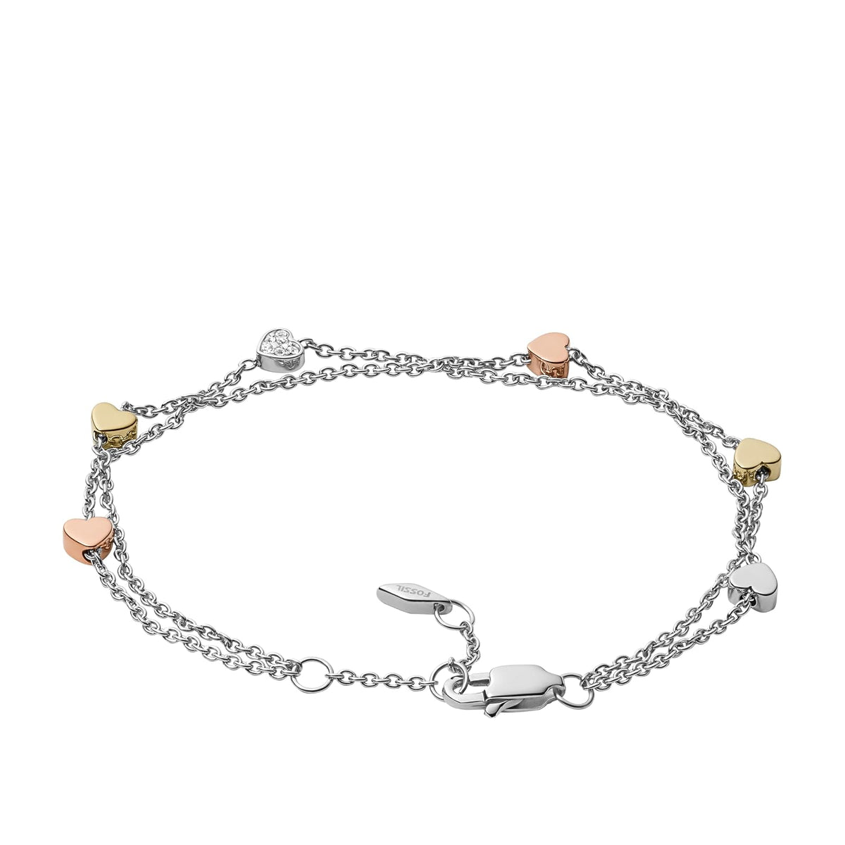 Fossil Women's Sterling Silver or Silver-Tone Stainless Steel Chain Bracelet for Women