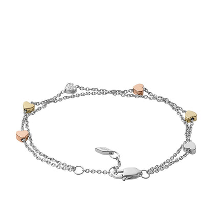 Fossil Women's Sterling Silver or Silver-Tone Stainless Steel Chain Bracelet for Women
