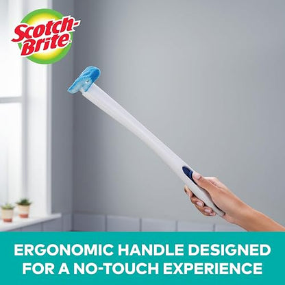 Scotch-Brite Disposable Toilet Scrubber Cleaning System with Built-in Bleach Alternative Cleaner, Easily Scrubs Under the Rim, 1-Handle with Storage Caddy + 5-Disposable Refills