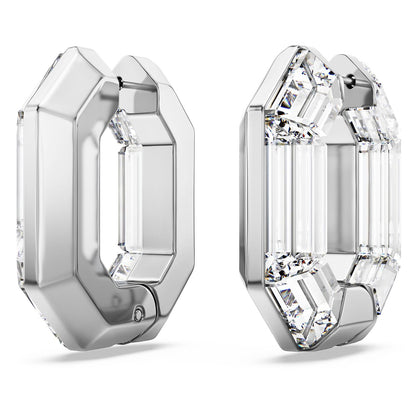 Swarovski Lucent Kreolen, Blaue Statement Ohrringe mit Geschliffenem Swarovski Kristall