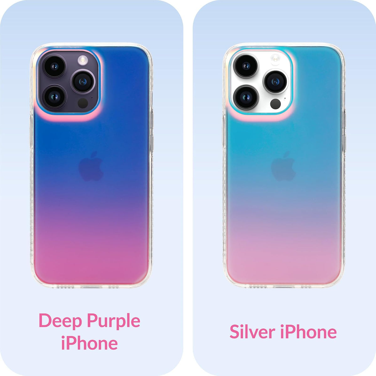 LONLI - Serie Just in Case (para iPhone 14 Pro MAX) - Funda mate fluorescente iridiscente