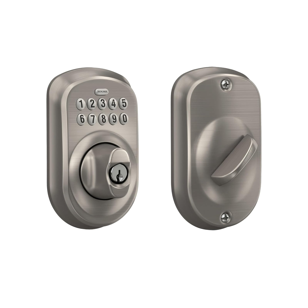 Schlage Camelot Escudo Electrónico con Teclado Numérico - Níquel satinado - empaque estándar