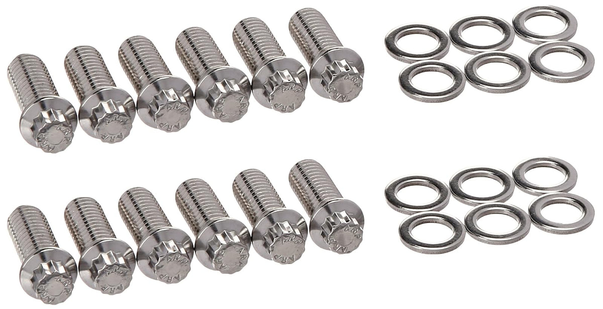 ARP Tornillos de Cabeza 4001209 con Cabezales 12 Puntos, Acero Inoxidable Pulido, Juego de 12, 3/8 in