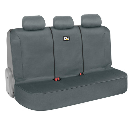 Cat® Flexfit - Funda de Asiento Trasero para Automóviles, Camiones, SUV, con Cierre y Protector de Banco Trasero con Material de Lona Duradero, Cubierta Interior en Gris