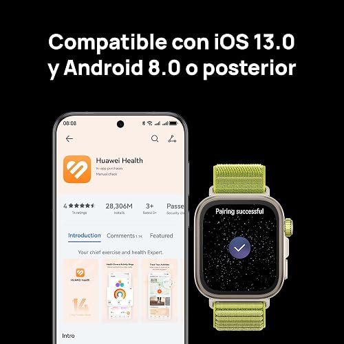 HUAWEI Watch FIT 4 Pro Smartwatch con GPS, 1.82" Pantalla de Zafiro, Verde | Batería hasta 10 días, Bisel de Aleación de Titanio, Análisis de ECG, para Outdoor Entusiastas, iOS & Android