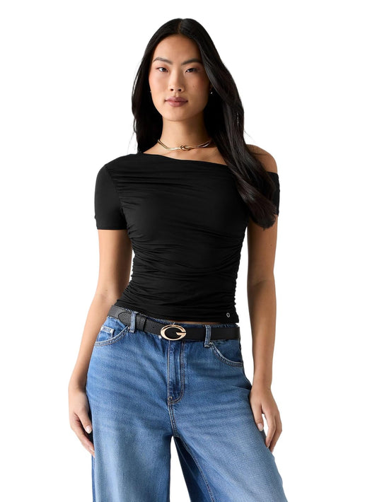 Guess Top Jaide de Manga Corta con Fruncido