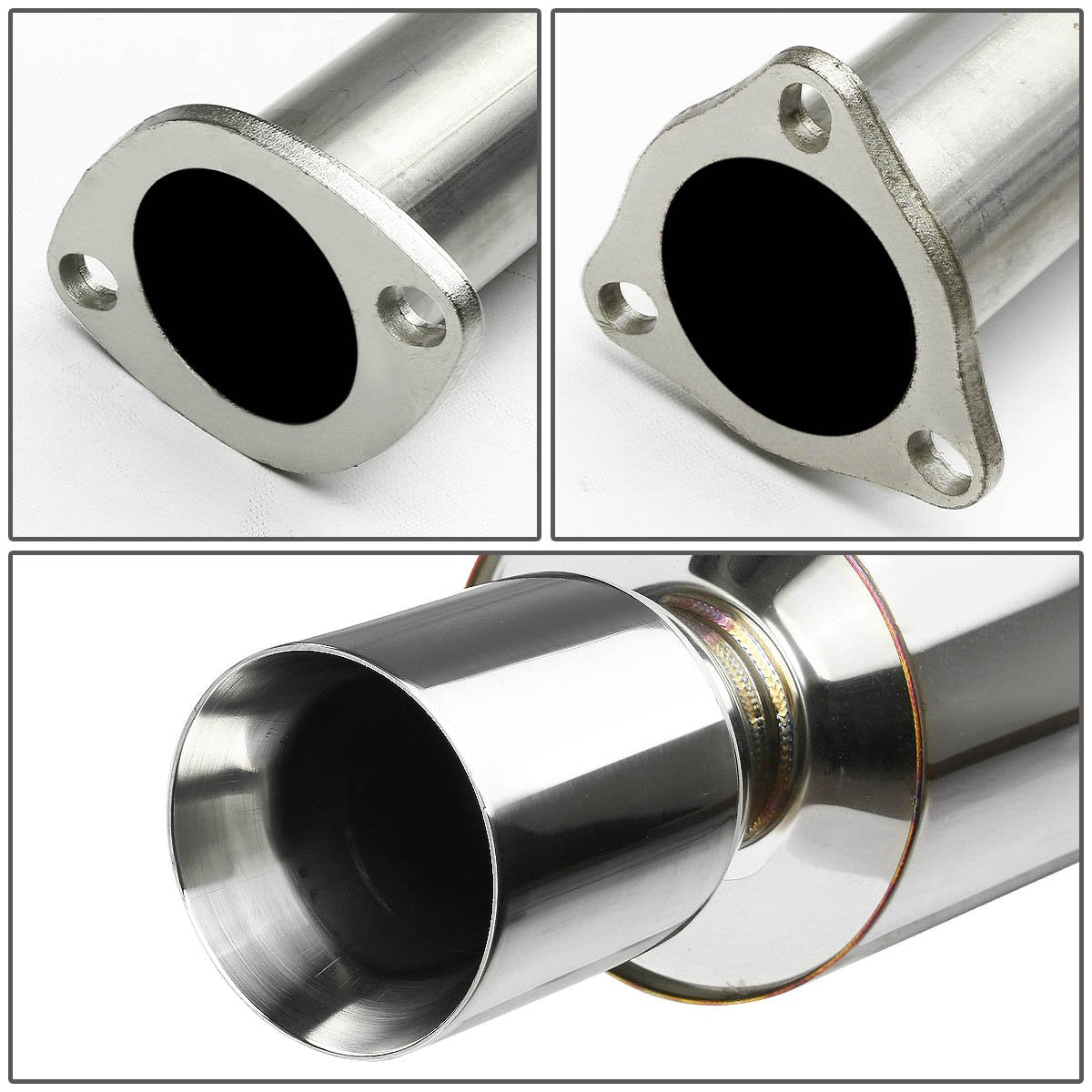 DNA Motoring CBE-HC922-NRT Sistema de Escape Trasero de Acero Inoxidable para Honda Civic 1992-2000