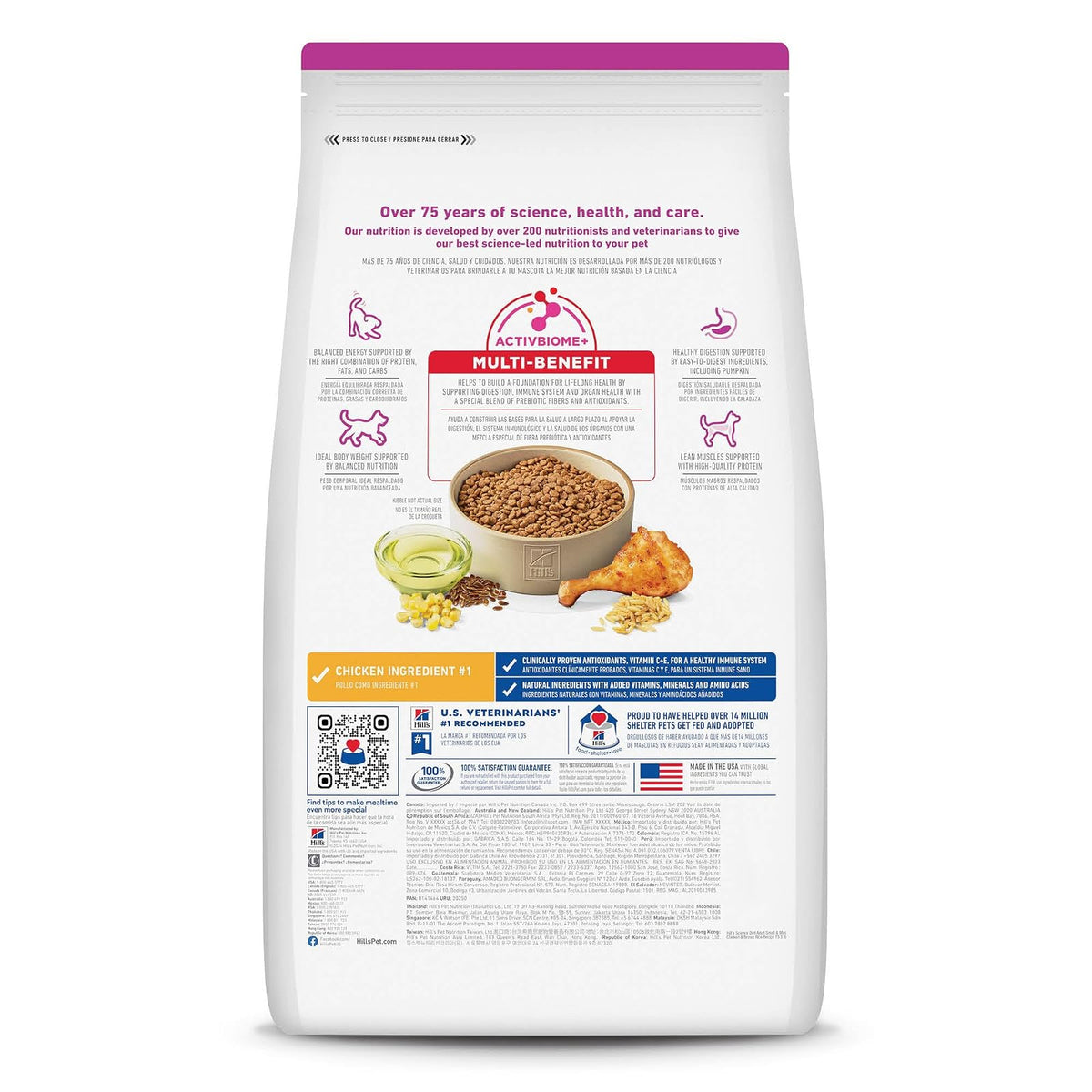 Hill's Science Diet Small Mini Croquetas para Perro Adulto Sabor Pollo 7Kg | Croquetas Hill's para perro, pollo real, razas pequeñas, digestión saludable, sistema inmunológico fuerte