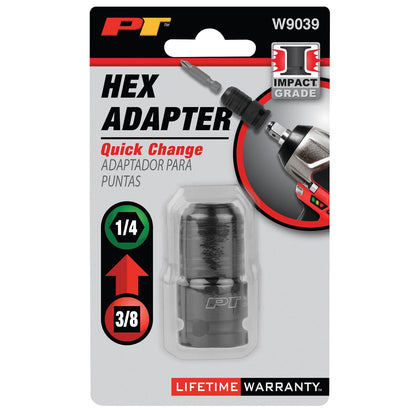 Performance Tool Adaptador Hexagonal W9039, 3/8" a 1/4", Acero Cromo-Molibdeno
