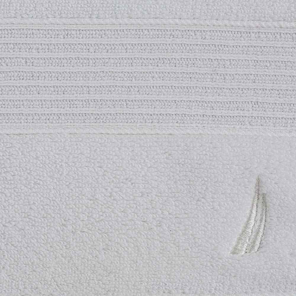 Nautica, Toalla Medio Baño 100% Algodón, Color Blanco, Montford.