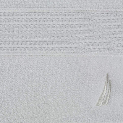Nautica, Toalla Medio Baño 100% Algodón, Color Blanco, Montford.
