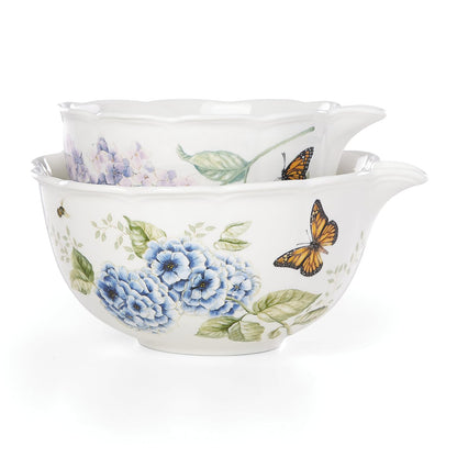 Lenox Butterfly Meadow Juego de 2 cuencos de rodar de 2 piezas, 3 libras, multicolor