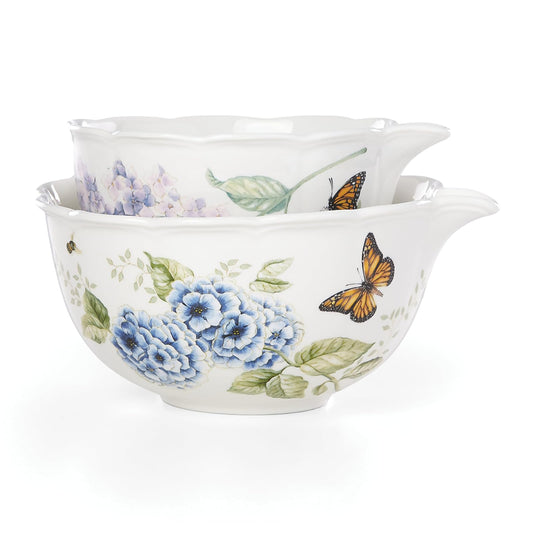 Lenox Butterfly Meadow Juego de 2 cuencos de rodar de 2 piezas, 3 libras, multicolor