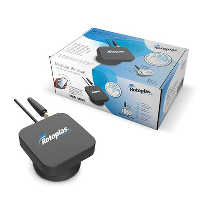 Rotoplas Medidor de Nivel de Agua Ultrasónico WiFi | Control remoto por app, sensor ultrasónico, IP67, WiFi 2.4 GHz, cable USB 5 m, 24.5 x 16 x 12.5 cm