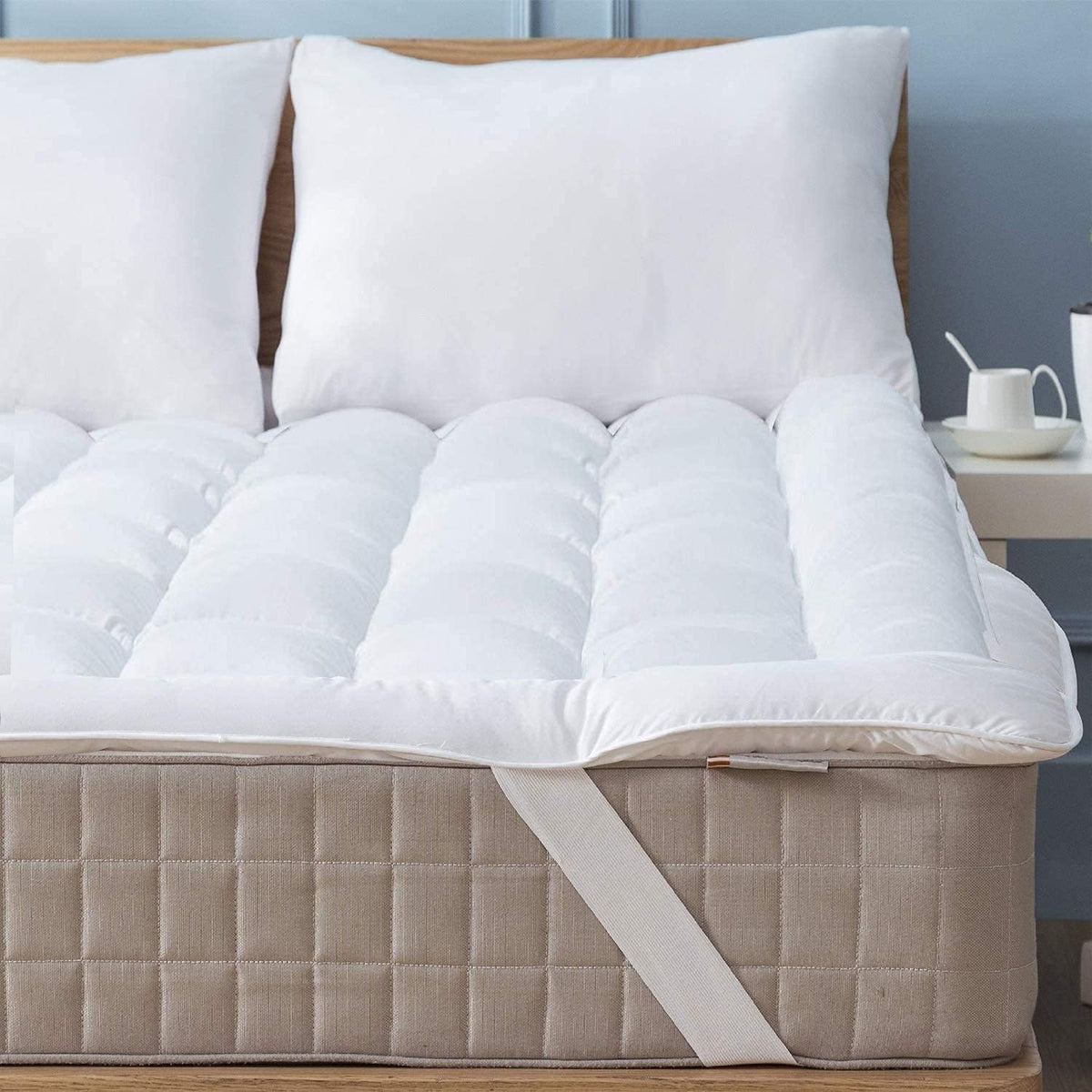 Niagara Sleep Solution Cubrecolchón Individual de Tela cepillada Suave de 39 x 75 Pulgadas, Banda de Anclaje Alternativa Acolchada de 4 Esquinas, Protector elástico mejorador Extra Profundo