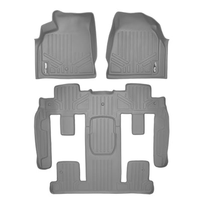 SMARTLINER Juego de alfombrillas grises de 2 filas compatible con Chevy Traverse/08-17 Buick Enclave/Saturn Outlook 2007-2010/GMC Acadia/2007-2016 GMC Acadia/2017 GMC Acadia Lmtd (estilo de cuerpo antiguo) (asiento de banco de segunda fila)