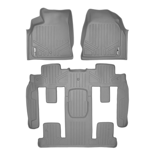 SMARTLINER Juego de alfombrillas grises de 2 filas compatible con Chevy Traverse/08-17 Buick Enclave/Saturn Outlook 2007-2010/GMC Acadia/2007-2016 GMC Acadia/2017 GMC Acadia Lmtd (estilo de cuerpo antiguo) (asiento de banco de segunda fila)