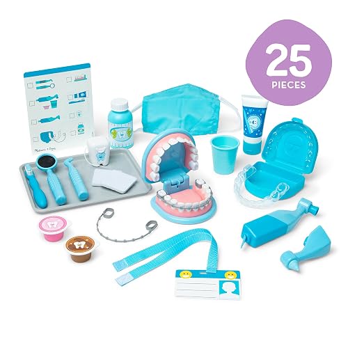 Melissa & Doug Juego de Imitación de Dentadura y Accesorios Dentales, Multicolor, 26 pcs