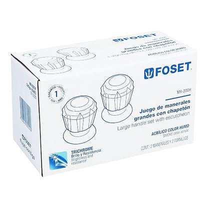 Foset Basic MR-200H, Juego de 2 manerales de acrílico regadera humo