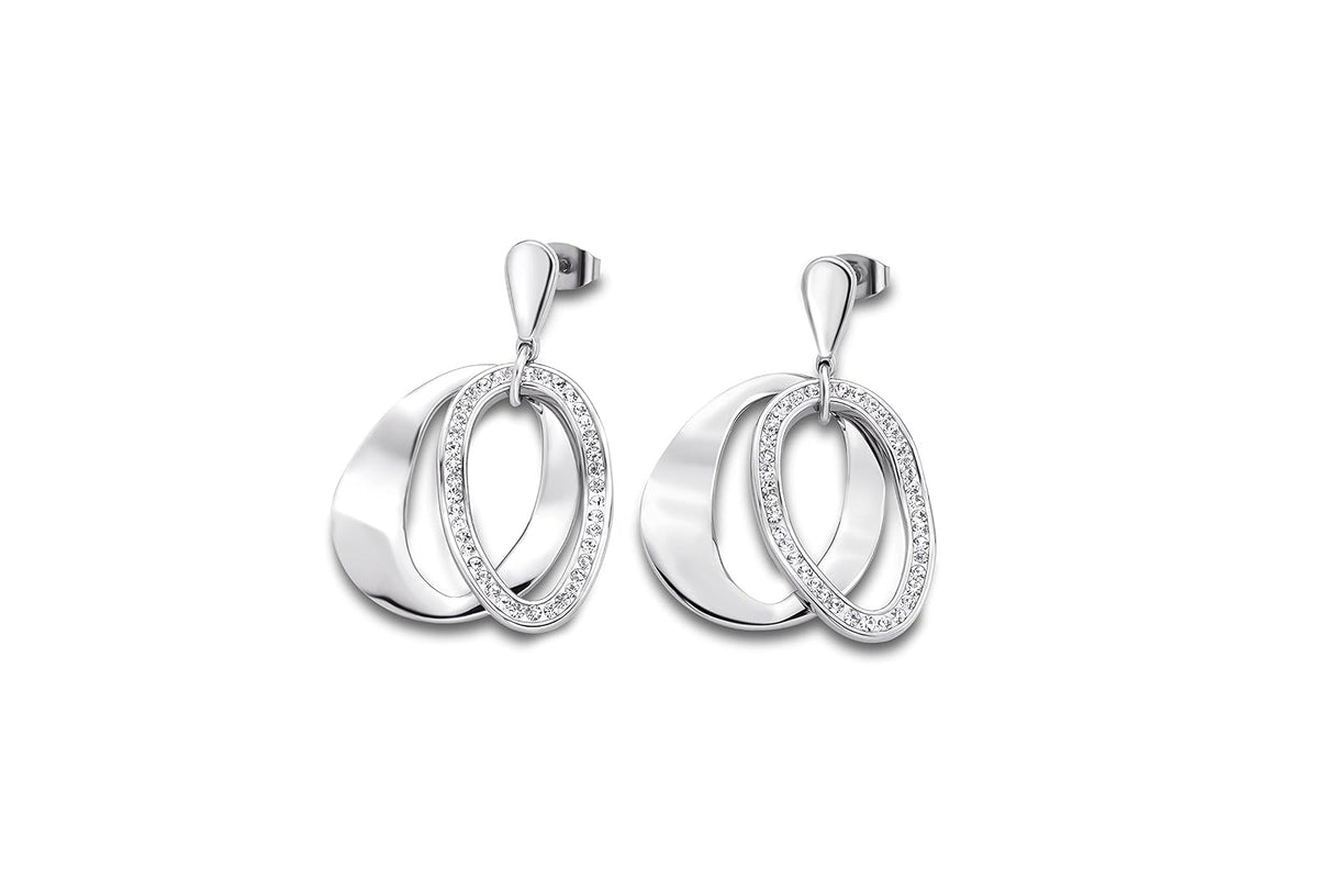 LOTUS STYLE Aretes para dama en tono plateado