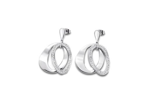 LOTUS STYLE Aretes para dama en tono plateado