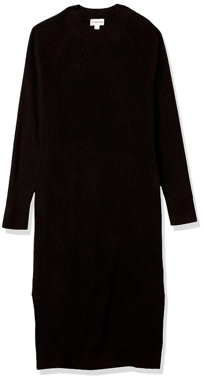 The Drop Renata Vestido Midi Acanalado Slounge Para Mujer, Negro, 3X, Talla Grande