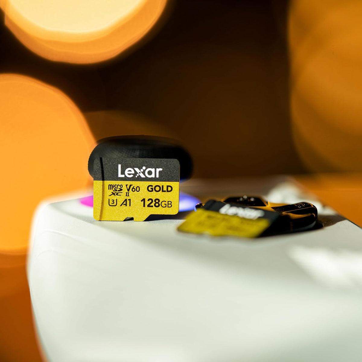 Tarjeta Lexar Profesional Oro microSDXC 128GB, UHS-II, C10, U3, V60, Full-HD & 4K Video, hasta 280MB/s de Lectura, para videógrafos Profesionales, Jugadores