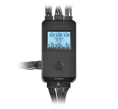 Thermaltake Dr. Power III ATX - Probador de fuente de alimentación/soporte hasta ATX12V v3.1 con conector PCIe 12+4pines/salida de voltaje para +12V, +5V, +3.3V y +5Vsb, AC-069-OO1NAN-A1
