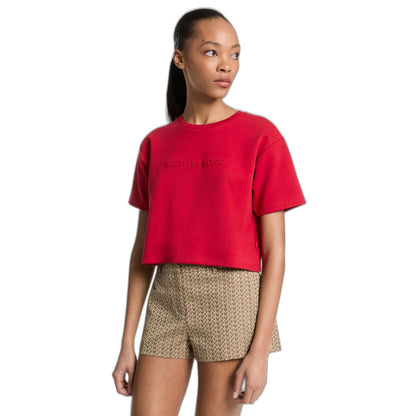 Michael Kors MK - Playera Recortada de Gran tamaño con Logotipo en Relieve para Mujer