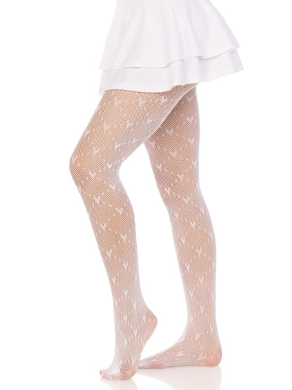 Leg Avenue Love Struck Heart Net Tights Medias Mujer