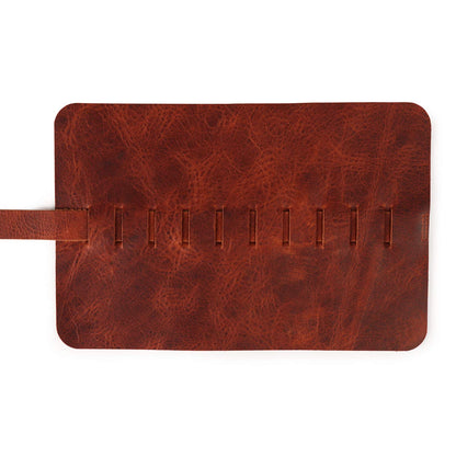 Londo - Estuche de piel auténtica para lápices y lápices retro, cierre de metal a presión, bolsa de papelería
