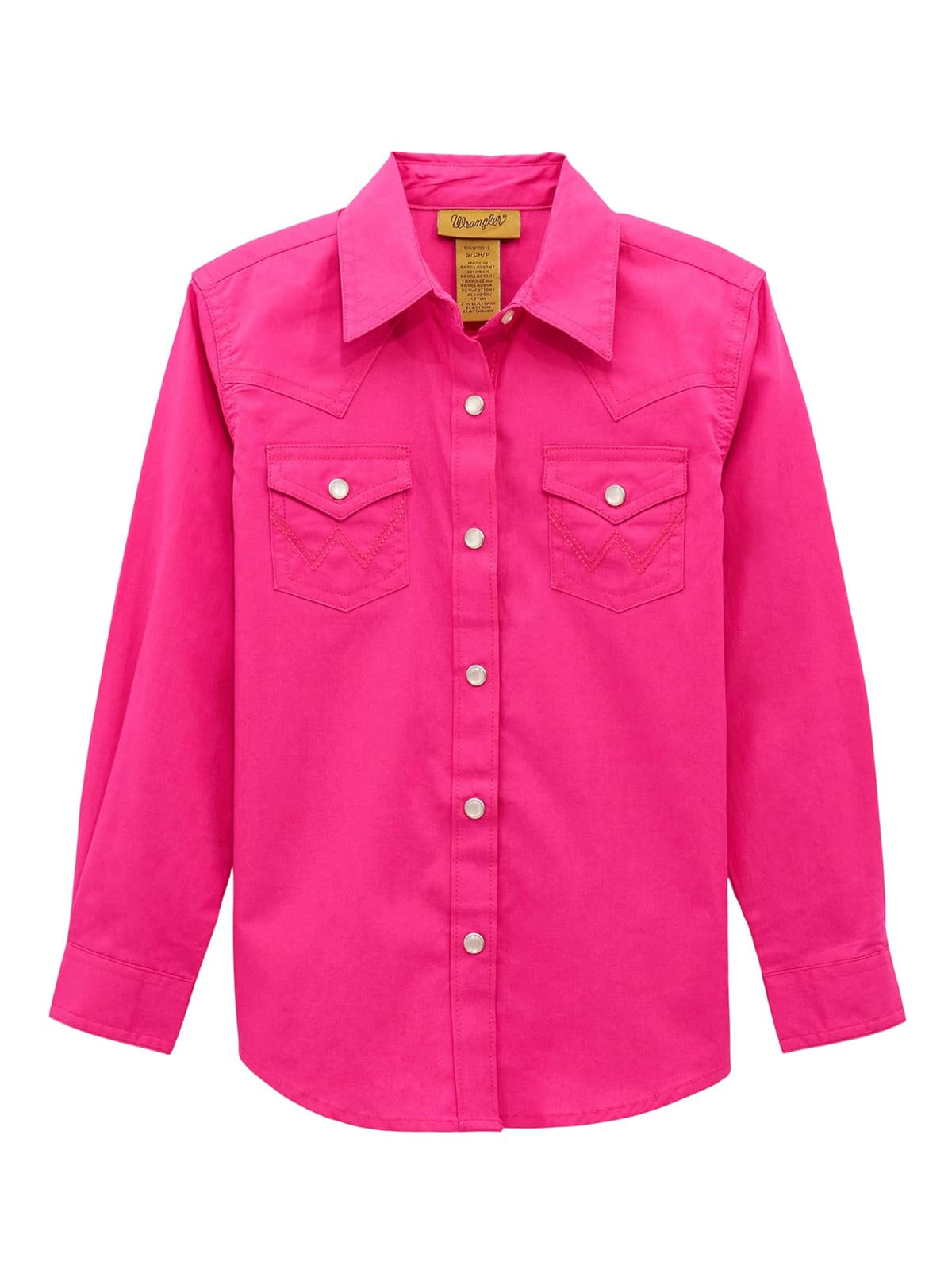 Wrangler Camisa de Manga Larga Western Snap Camisa para Niñas
