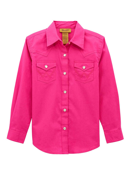 Wrangler Camisa de Manga Larga Western Snap Camisa para Niñas