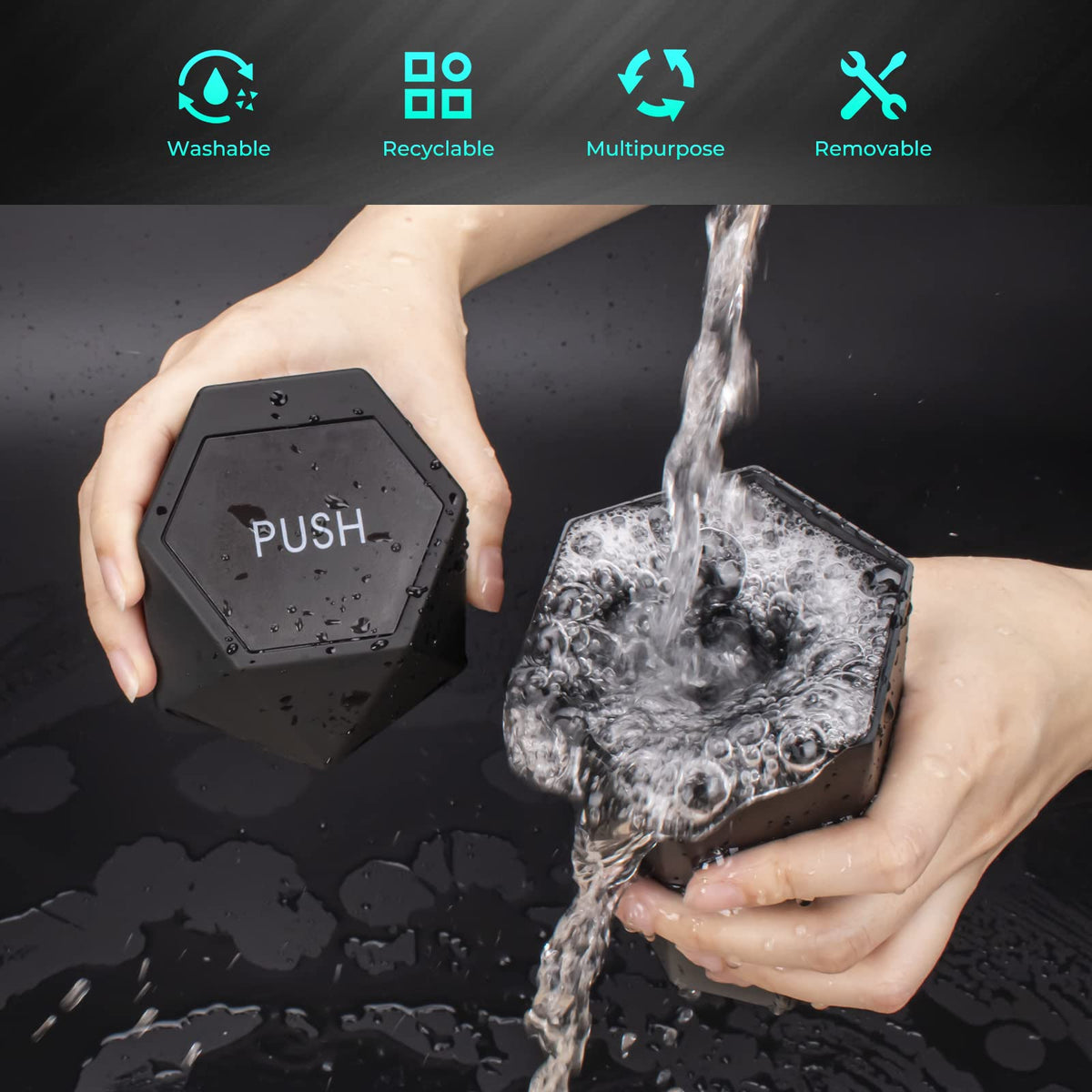 Tecfino Bote de Basura para Automóvil con Tapa, 2 Paquetes de Mini Basura con diseño de Diamante para Automóvil, cubeta de Basura portátil para portavasos y Puerta de Automóvil