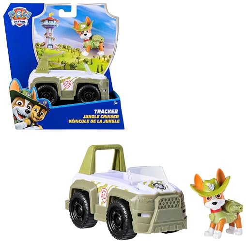 Paw Patrol, vehículo de Rescate de la Jungla de Tracker, vehículo de Juguete con Figura de acción Coleccionable, Juguetes respetuosos con el Medio Ambiente para niños y niñas a Partir de 3 años