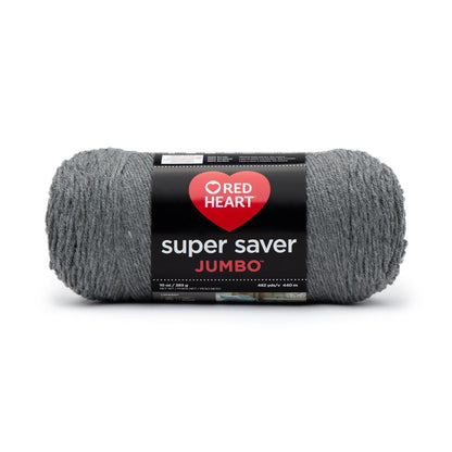 Red Heart Super Saver Estambre Acrílico Jumbo, Paquete de 2, 396 g - 5mm - Gris jaspeado
