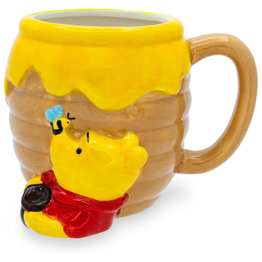 Disney - Taza de cerámica con diseño de gato Cheshire 3D, Winnie the Pooh, marrón (Brown/Honey), 23-ounces, 1