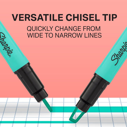 Sharpie - Iluminadores de visión clara, con punta de cincel transparente, colores surtidos, 12 unidades, escuela, profesor, suministros de oficina