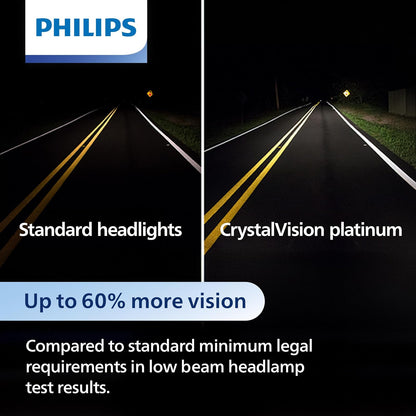 Philips Automotive Lighting 9006XS CrystalVision Platinum - Foco para faros delanteros, paquete de 2