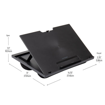 Mind Reader LTADJUST-BLK - Escritorio Portable Ajustable para Laptops con 8 posiciones, acolchonado, negro