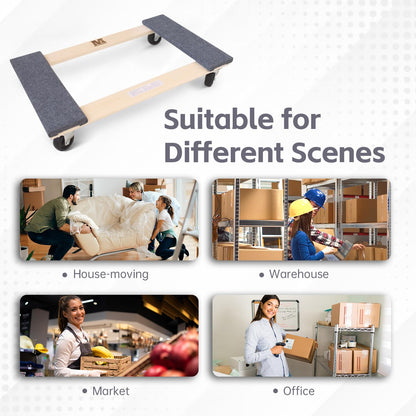MaxWorks 1220 Libras. Capacidad: 45,7 cm. x 30 Pulgadas. Hardwood Furniture Mover Dolly KD Versión, Paquete de Dos