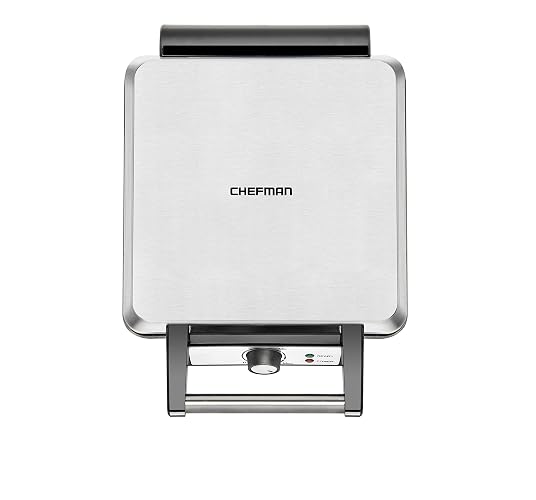 ChefMan Wafflera 4 Rebanadas, Waffles Perfectos, Estilo Belga, Fácil Limpieza, Sin desastres, Negro