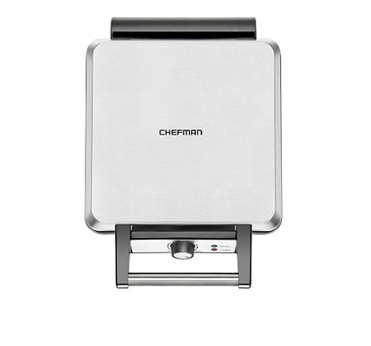 ChefMan Wafflera 4 Rebanadas, Waffles Perfectos, Estilo Belga, Fácil Limpieza, Sin desastres, Negro