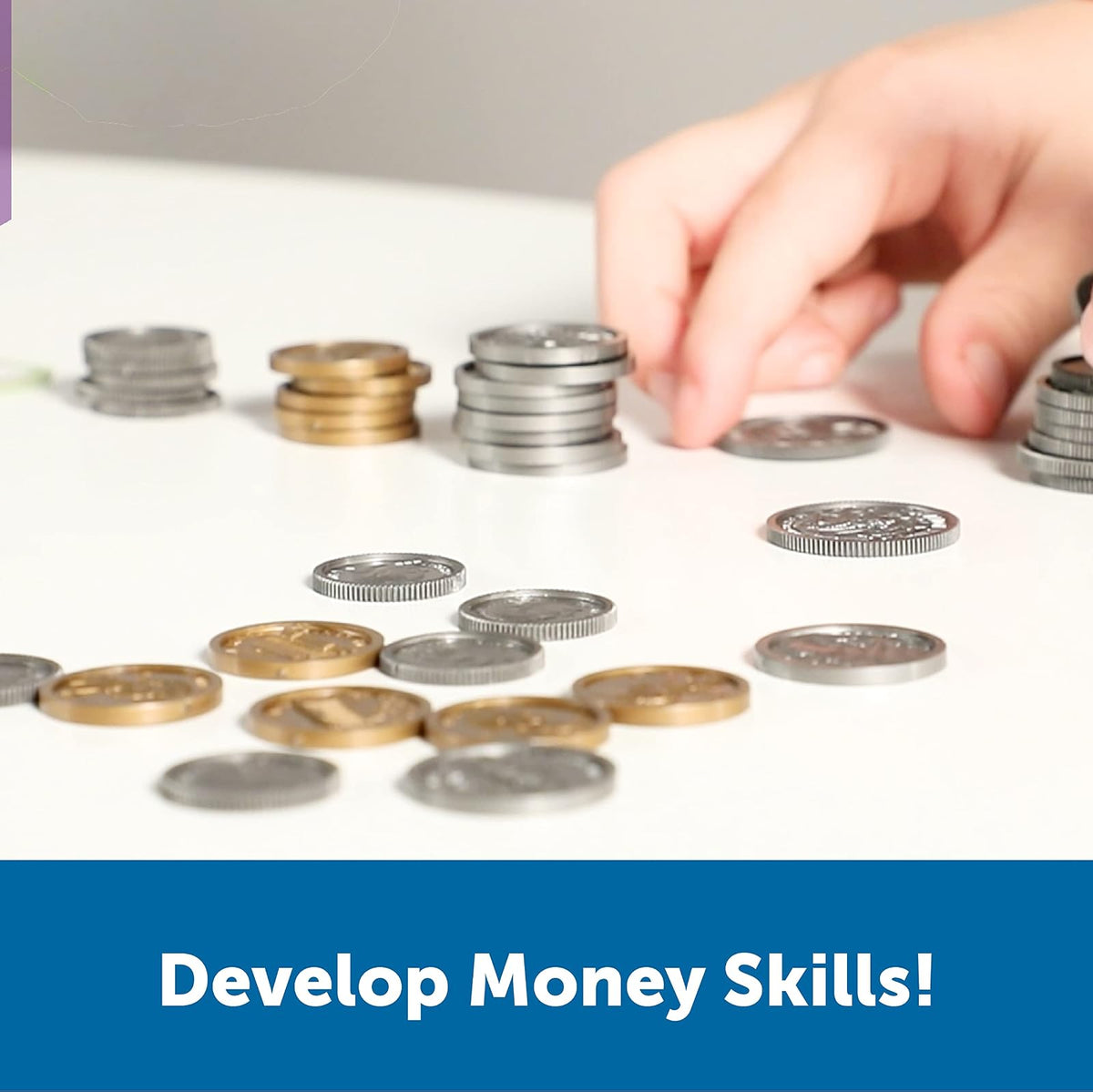 Learning Resources Pretend & Play - Play Money, Dinero para Niños, Billetes y Monedas, Desarrolla Habilidades de Matematicas Basica, 150 Piezas, Edades 3+