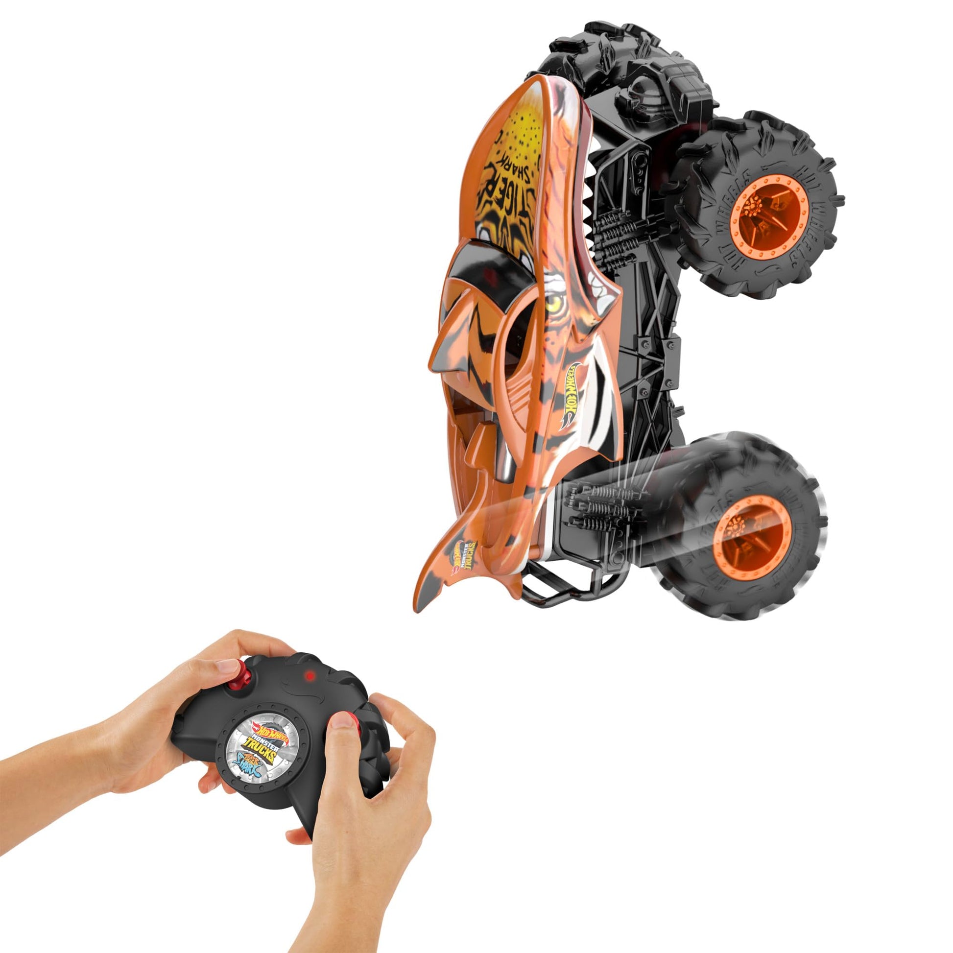 Hot Wheels Vehículo a Control Remoto Monster Trucks Tiger Shark Escala 1:24 para niños de 4 años en adelante