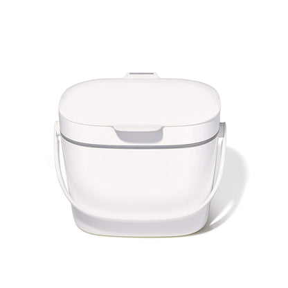 OXO New Good Grips Easy-Clean Compost Bin, White, 1.75 GAL/6.62 L - Blanco - 1.75 Gallon - BIN