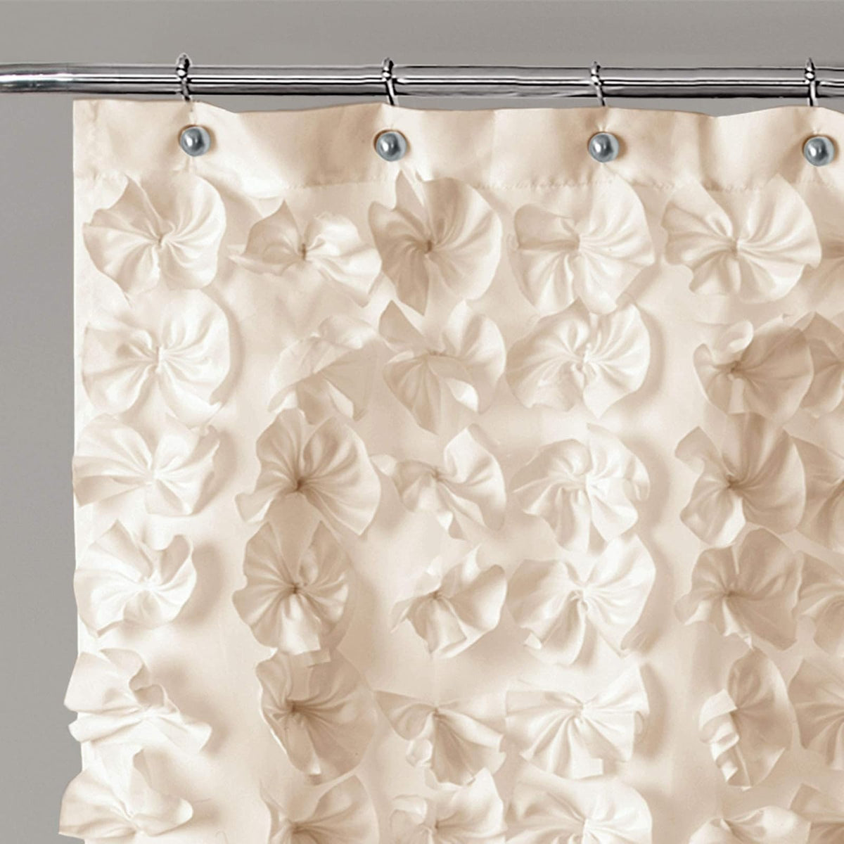 Lush Decor Lucia Cortina de Ducha, 72 x 72 Pulgadas, Color Marfil